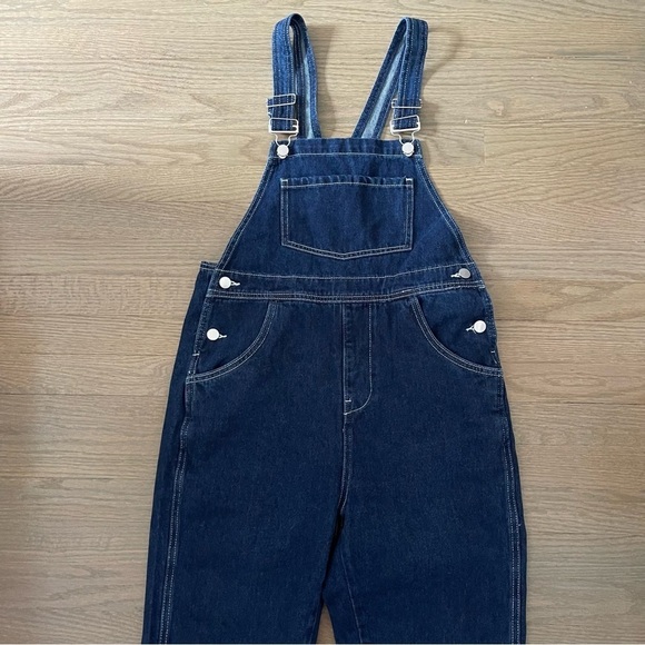 REVOLVE WeWoreWhat Basic Denim 100% Cotton Overalls in Dark Wash Size small - Picture 8 of 8